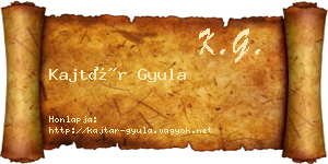 Kajtár Gyula névjegykártya